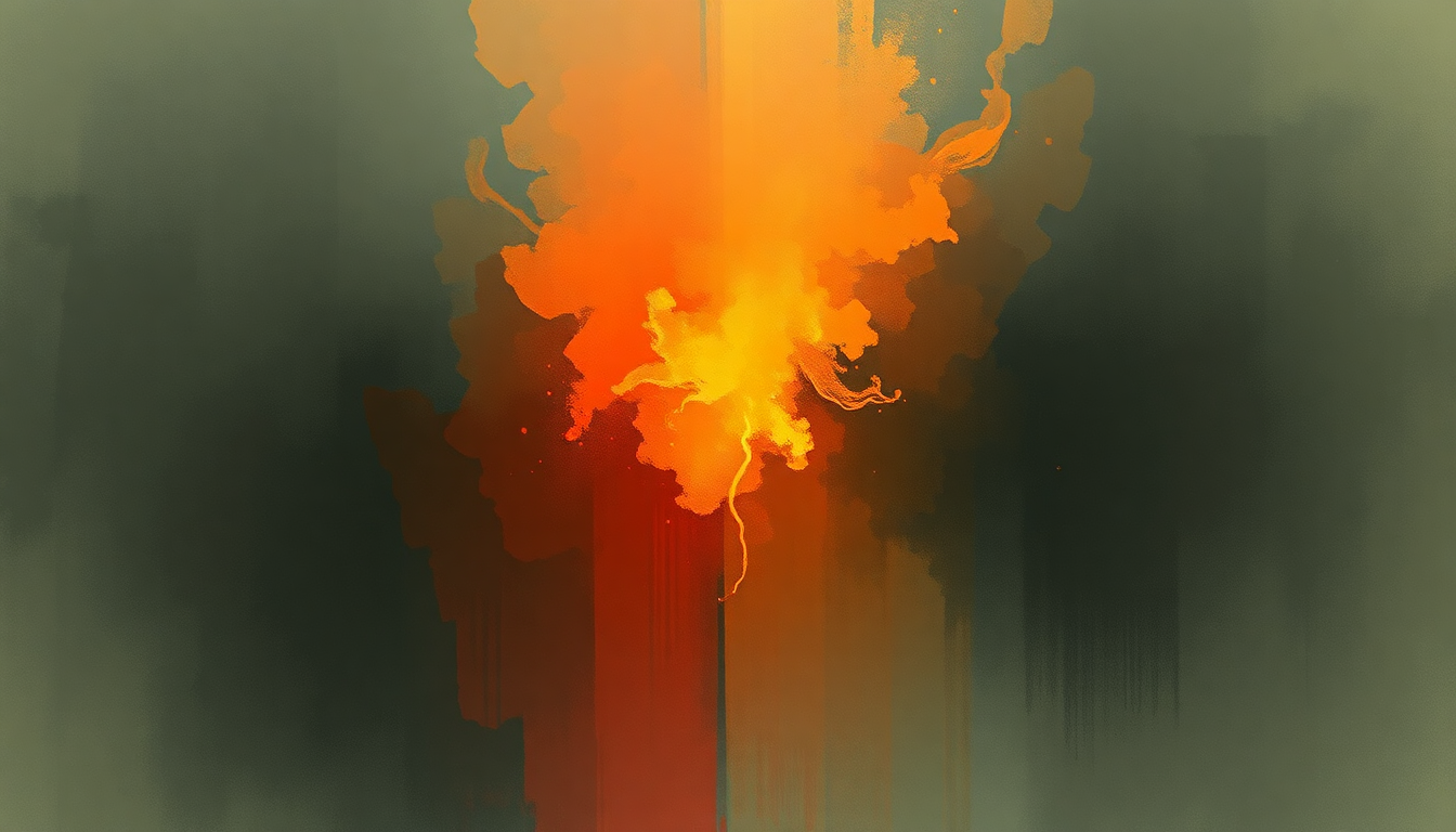 Fan-driven abstract illustration evoking the emotional arc of Can't Stand Still by AC/DC