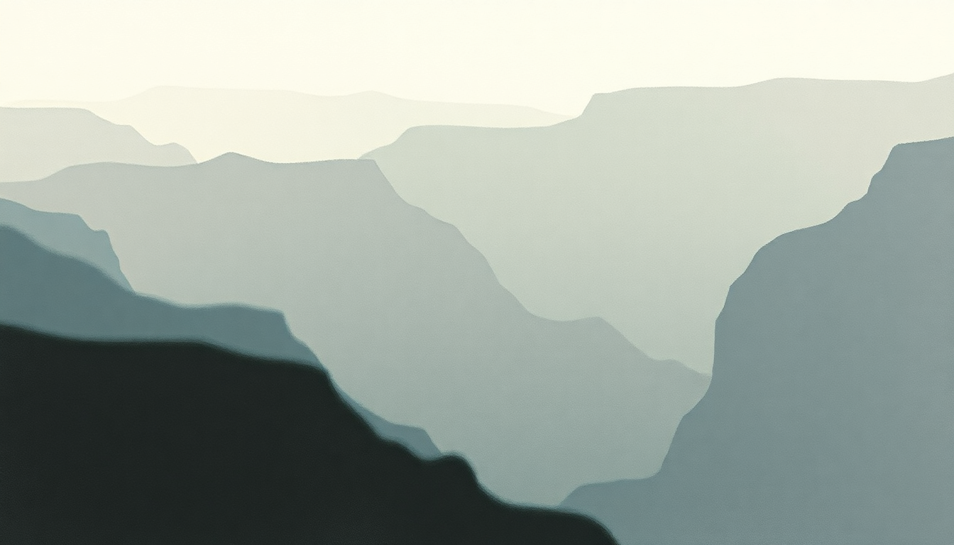 Fan-driven abstract illustration evoking the emotional arc of Canyon by Appleseed Cast