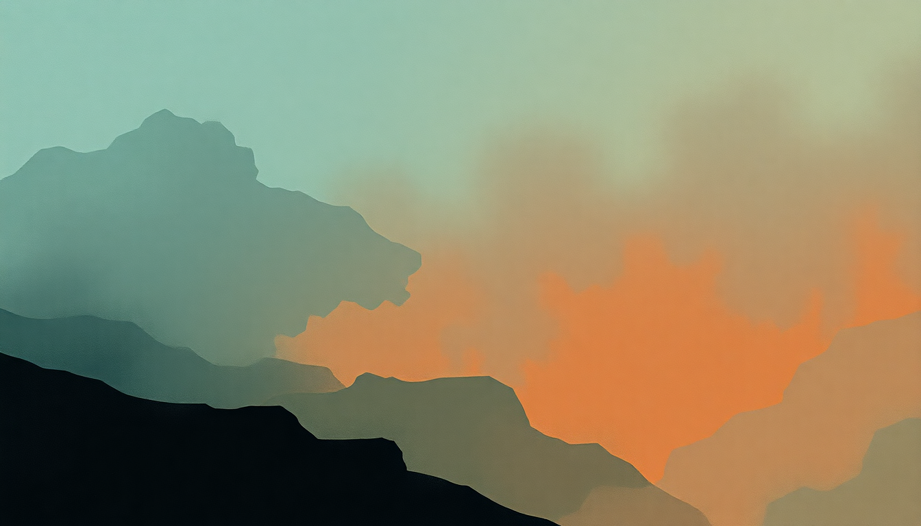 Fan-driven abstract illustration evoking the emotional arc of Caro nome by Giuseppe Verdi