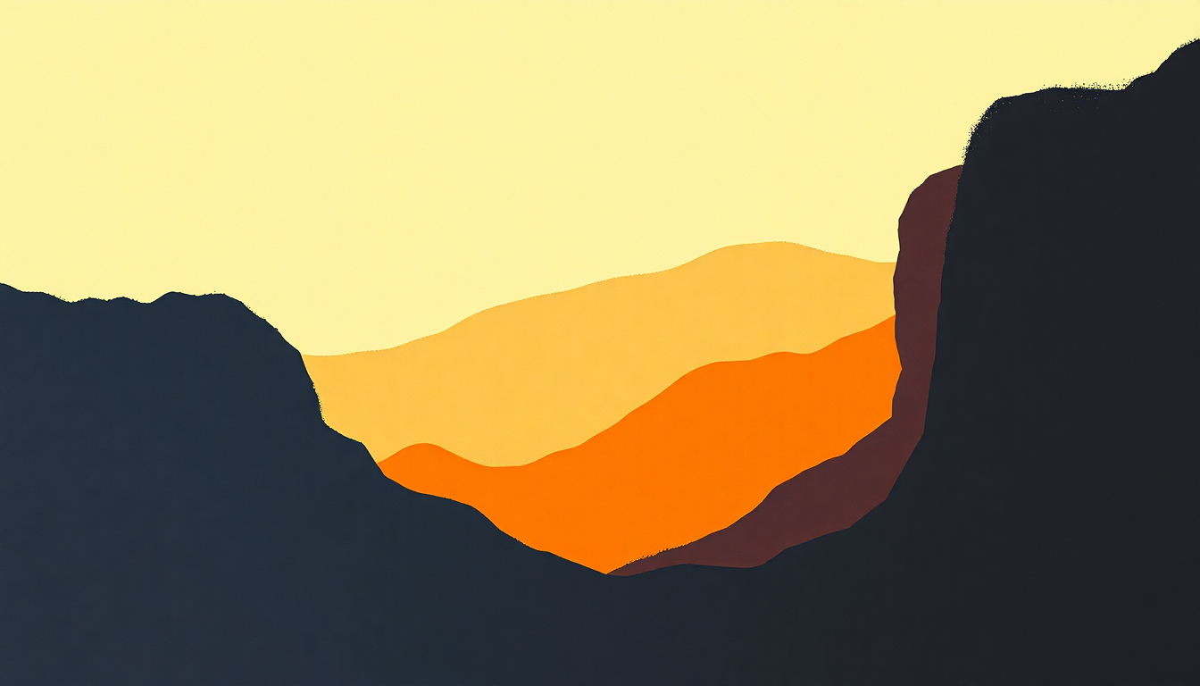 Fan-driven abstract illustration evoking the emotional arc of Carry On by Crosby, Stills, Nash & Young