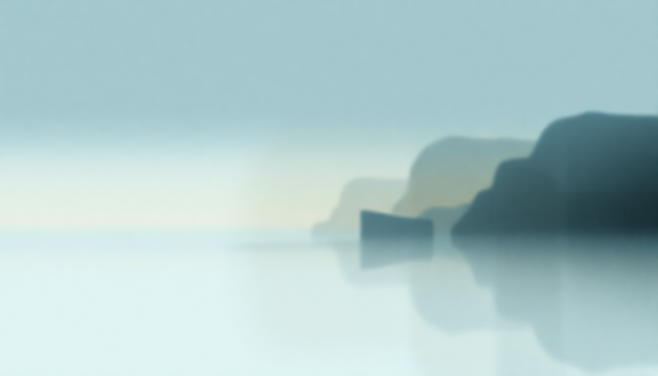 Fan-driven abstract illustration evoking the emotional arc of Cascade by William Basinski