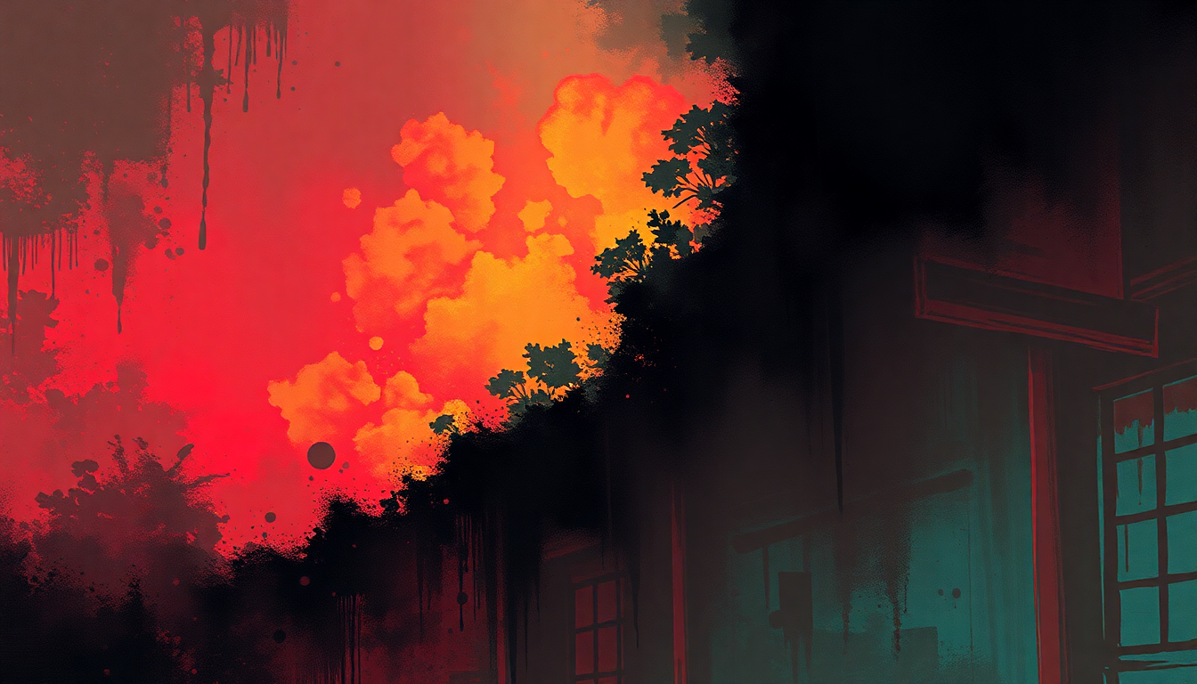 Fan-driven abstract illustration evoking the emotional arc of Caution by Operation Ivy