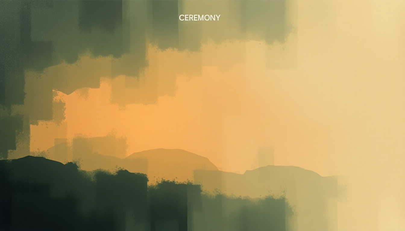 Fan-driven abstract illustration evoking the emotional arc of Ceremony by Appleseed Cast
