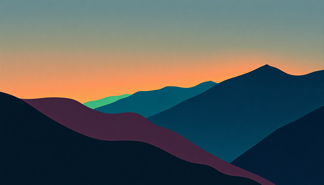 Fan-driven abstract illustration evoking the emotional arc of Chalk Mountains by Young Marble Giants