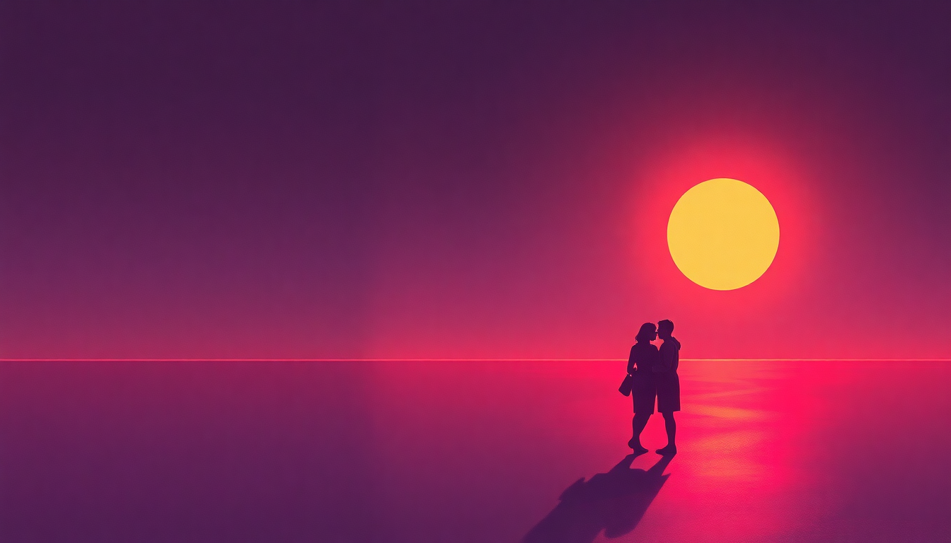 Fan-driven abstract illustration evoking the emotional arc of Cherish by Kool and the Gang