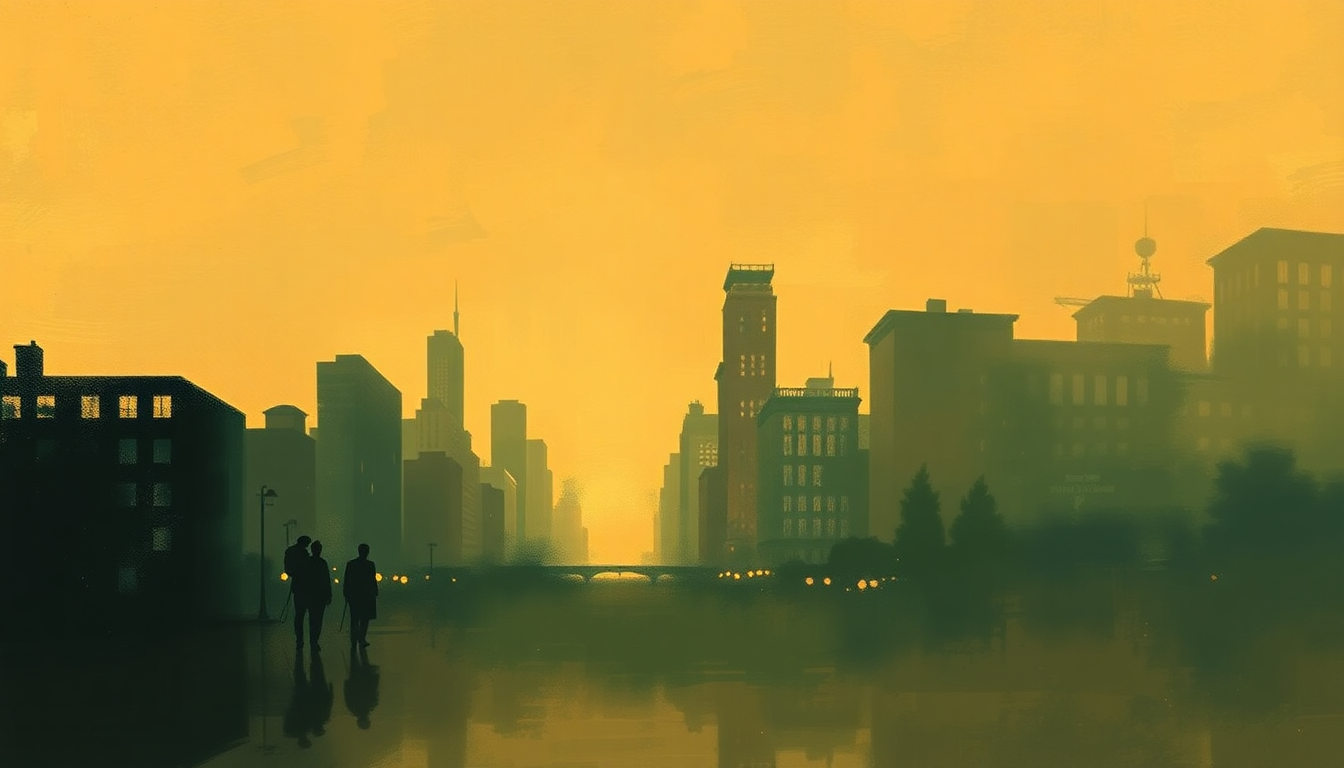 Fan-driven abstract illustration evoking the emotional arc of Chicago (That Toddlin' Town) by Frank Sinatra