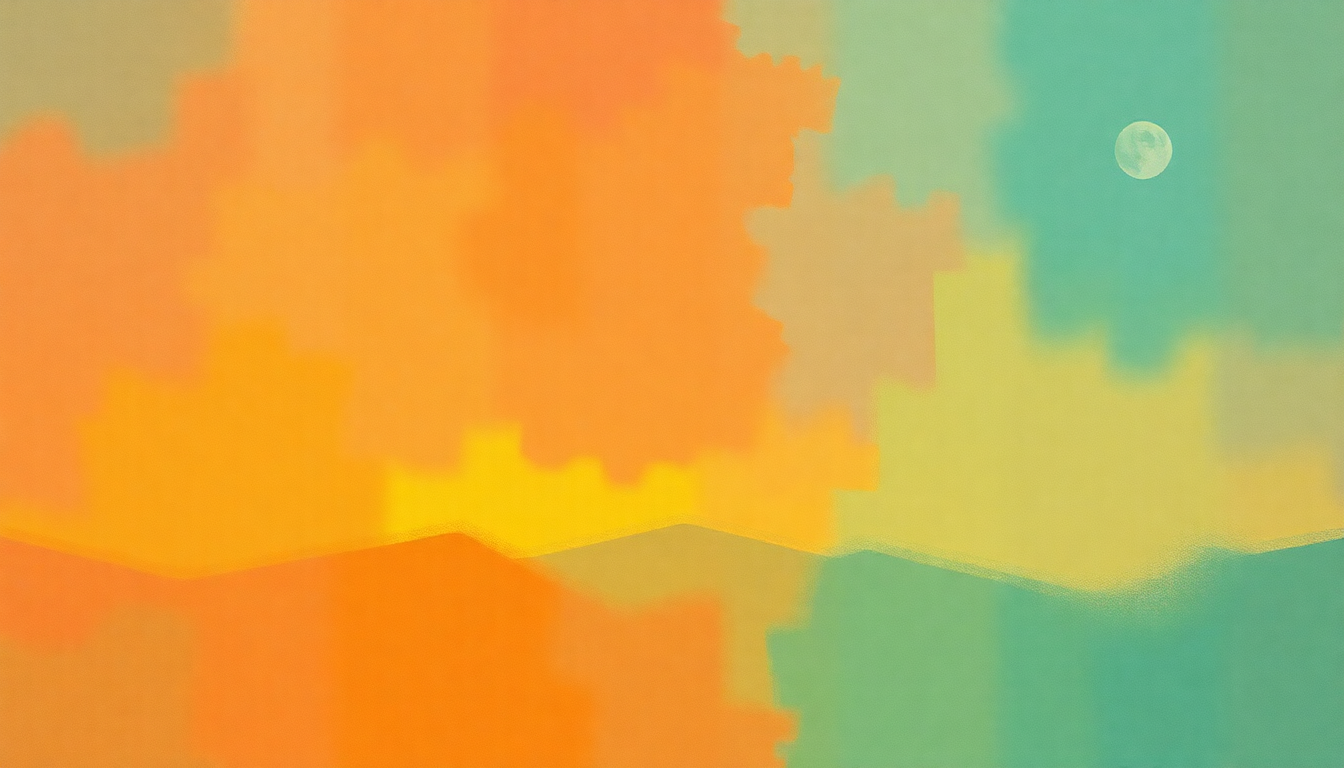 Fan-driven abstract illustration evoking the emotional arc of Chime by Orbital