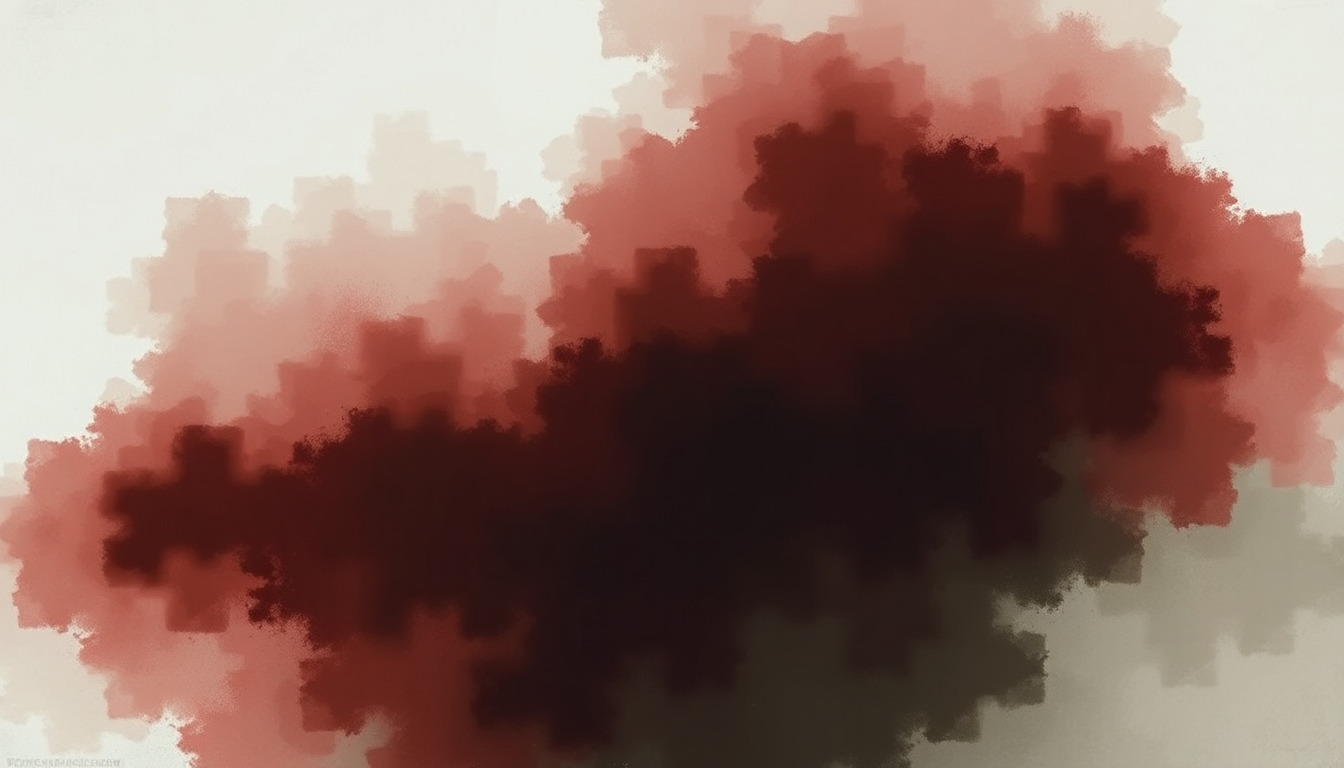 Fan-driven abstract illustration evoking the emotional arc of Chlorine and Wine by Baroness