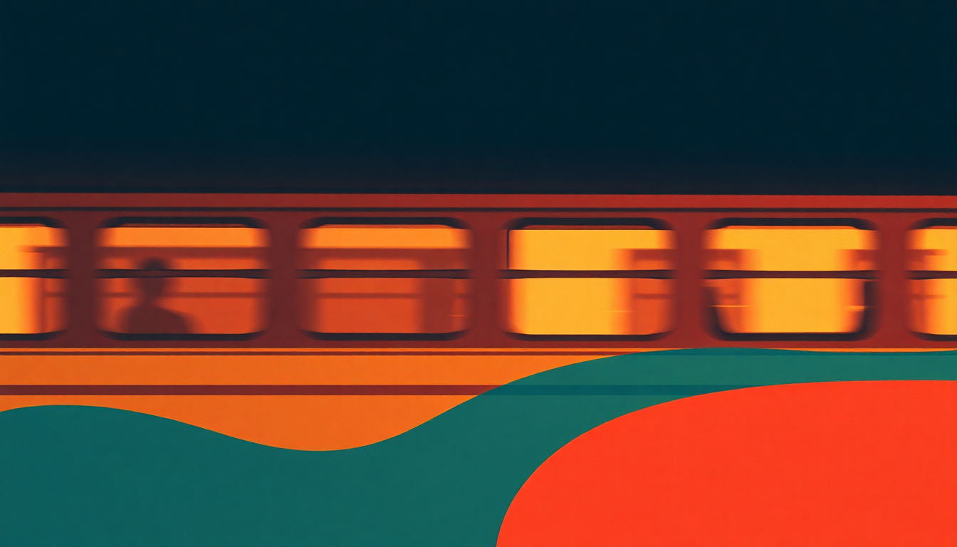 Fan-driven abstract illustration evoking the emotional arc of Choo Choo by Mac DeMarco