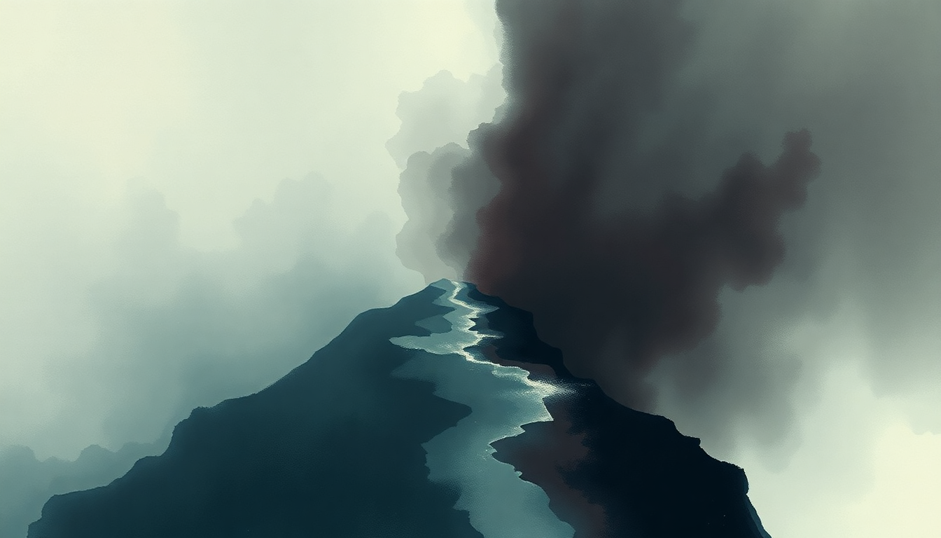 Fan-driven abstract illustration evoking the emotional arc of Christmas Steps by Mogwai