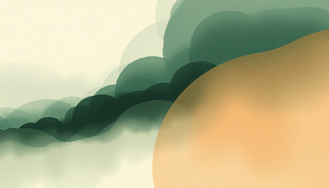 Fan-driven abstract illustration evoking the emotional arc of Circulation by Bonobo