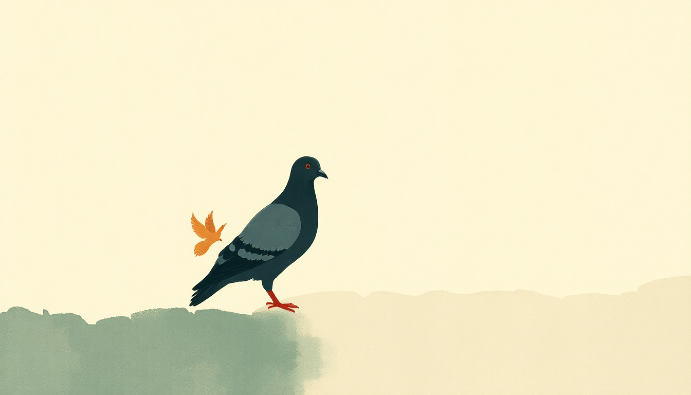 Fan-driven abstract illustration evoking the emotional arc of Clay Pigeons by John Prine