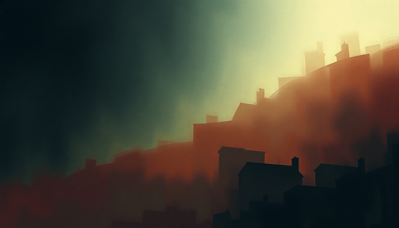 Fan-driven abstract illustration evoking the emotional arc of Collapse the Light into Earth by Porcupine Tree