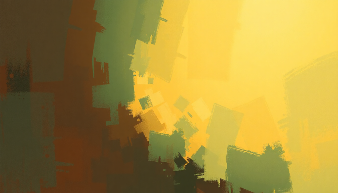 Fan-driven abstract illustration evoking the emotional arc of Cornet Chop Suey by Louis Armstrong