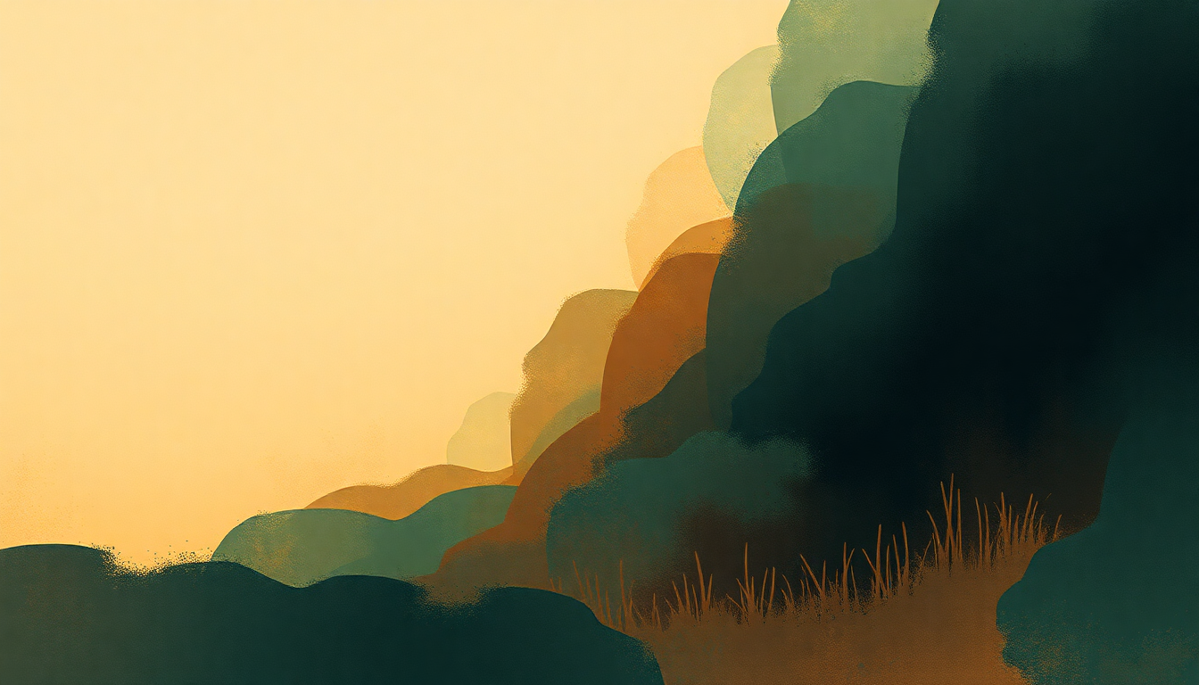 Fan-driven abstract illustration evoking the emotional arc of Cornfield Chase by Hans Zimmer