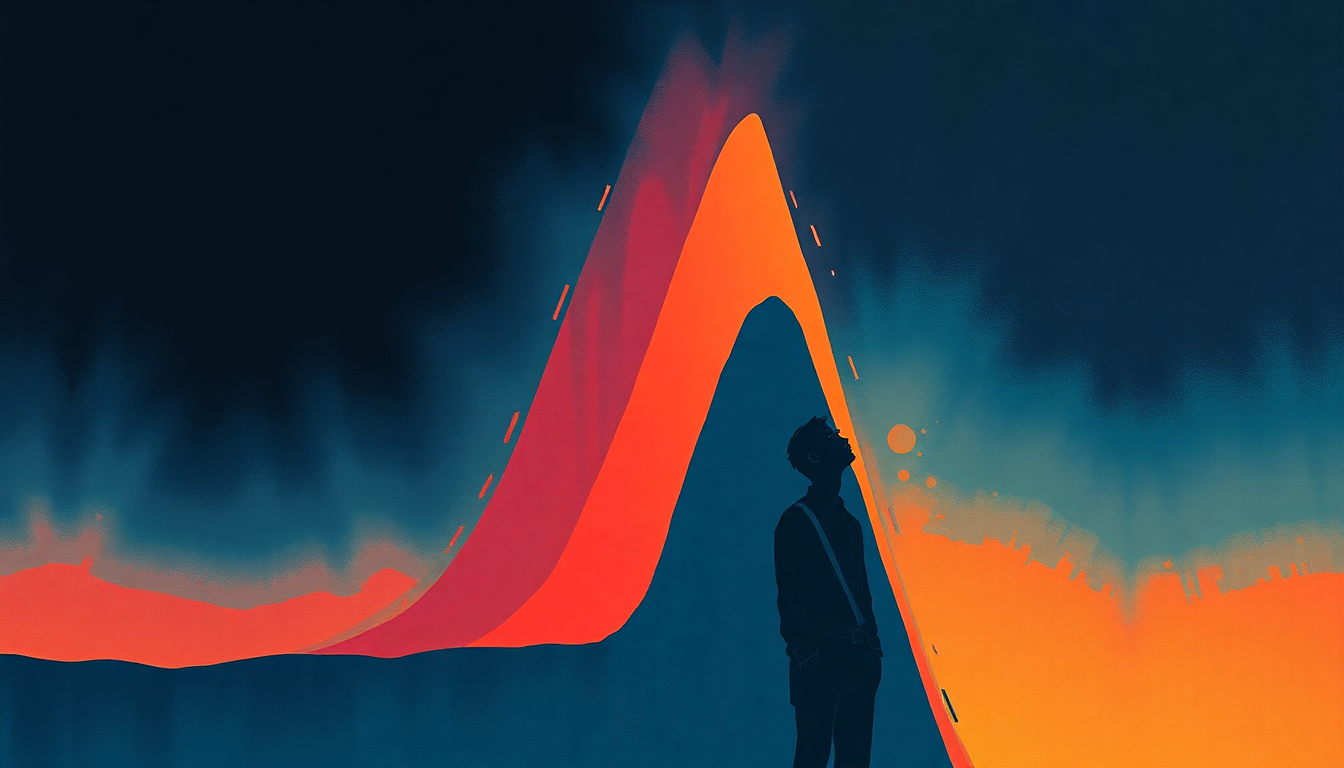 Fan-driven abstract illustration evoking the emotional arc of Could You Be Loved by Joe Cocker