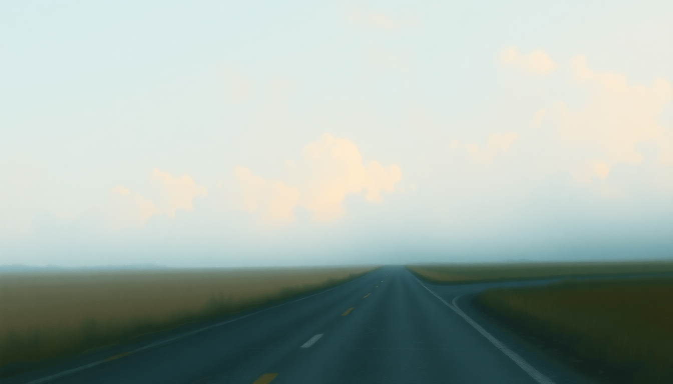 Fan-driven abstract illustration evoking the emotional arc of Country Road by Joe Hisaishi
