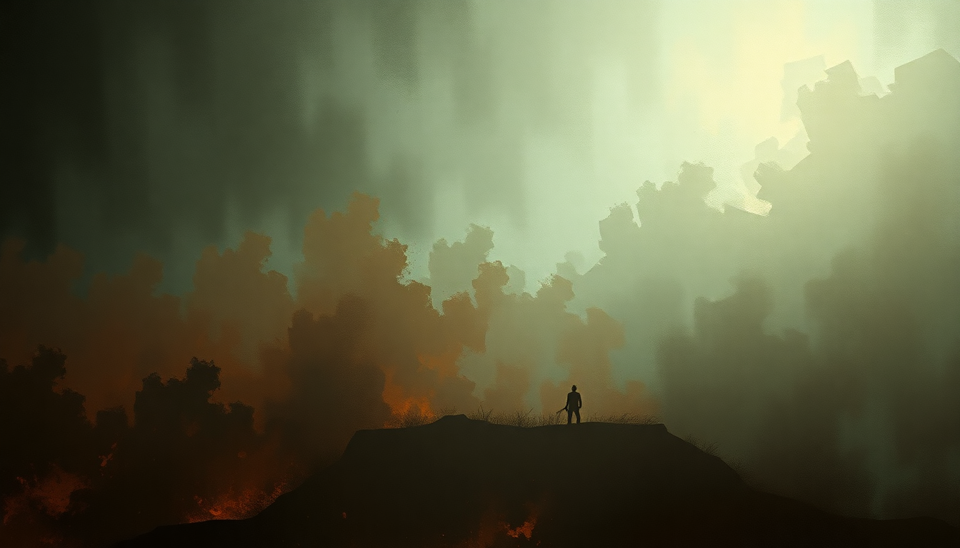 Fan-driven abstract illustration evoking the emotional arc of Cowboys from Hell by Pantera