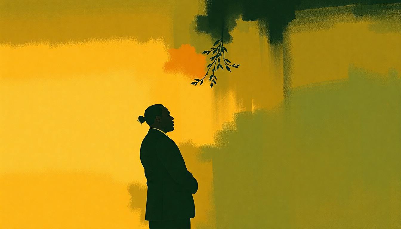 Fan-driven abstract illustration evoking the emotional arc of Crepuscule with Nellie by Thelonious Monk