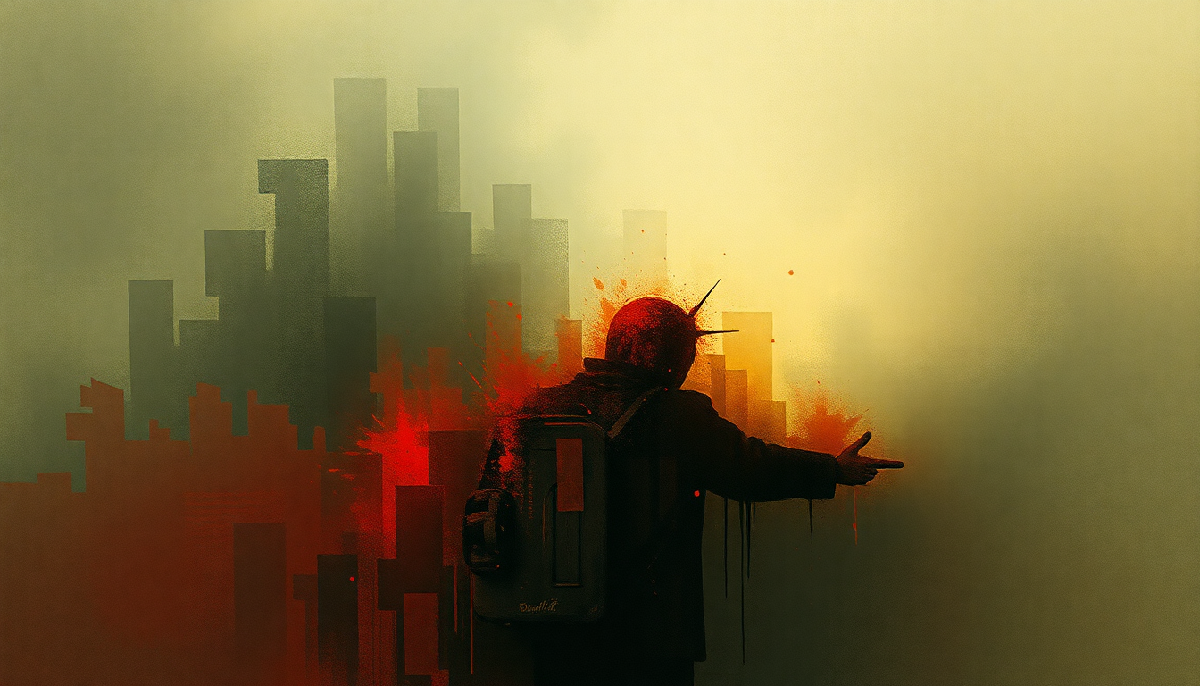 Fan-driven abstract illustration evoking the emotional arc of Cynical by Blink-182