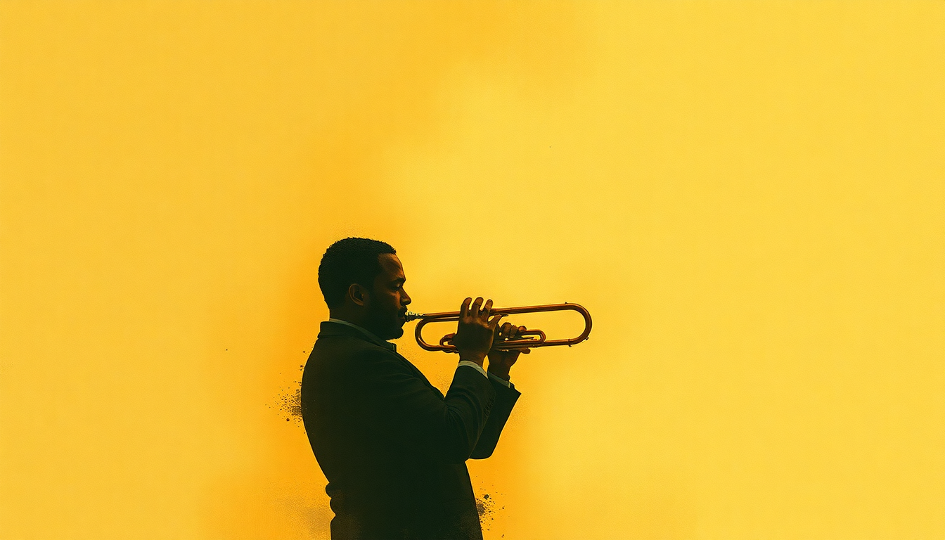 Fan-driven abstract illustration evoking the emotional arc of Daddy Plays the Horn by Dexter Gordon