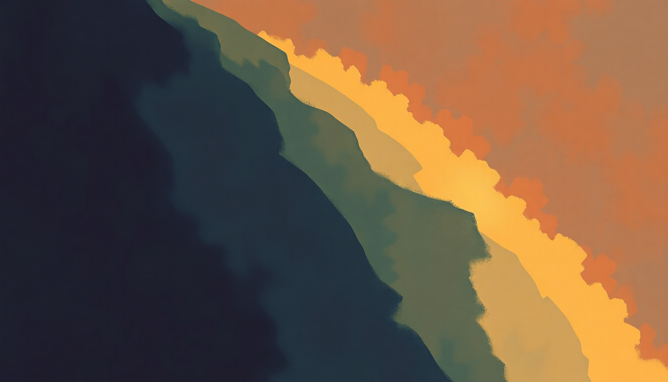 Fan-driven abstract illustration evoking the emotional arc of Dar Es Salam by Amadou and Mariam