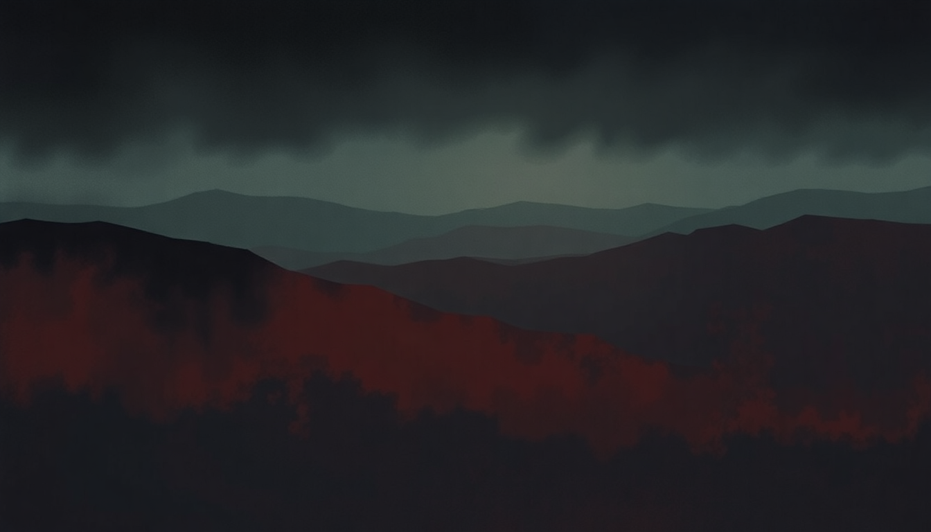 Fan-driven abstract illustration evoking the emotional arc of Dark Matter by Pearl Jam