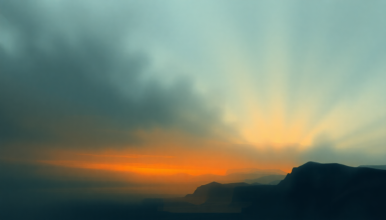 Fan-driven abstract illustration evoking the emotional arc of Dark Sky Island by Enya