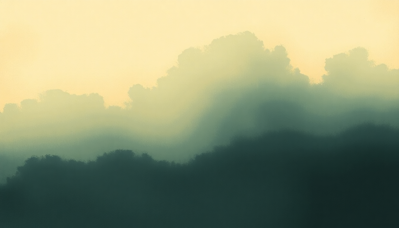 Fan-driven abstract illustration evoking the emotional arc of Day Is Done by Nick Drake