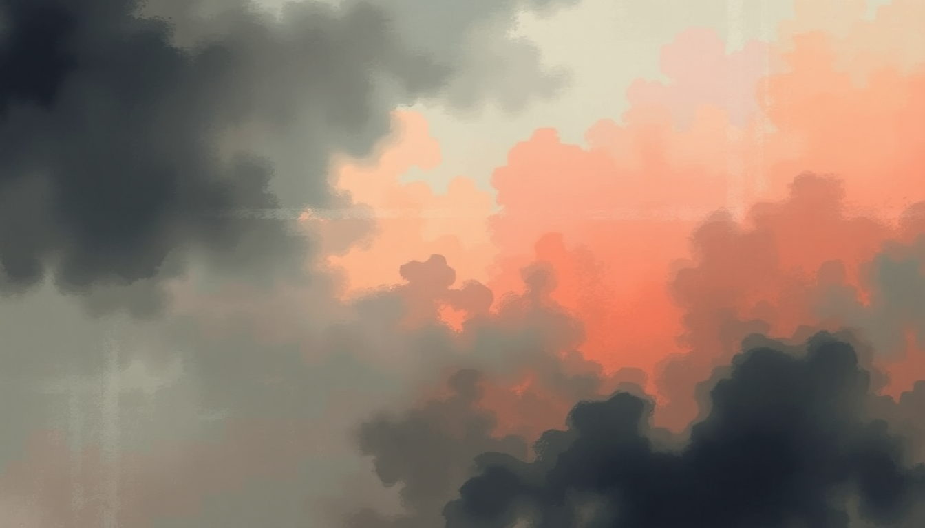 Fan-driven abstract illustration evoking the emotional arc of Day Six by Explosions in the Sky