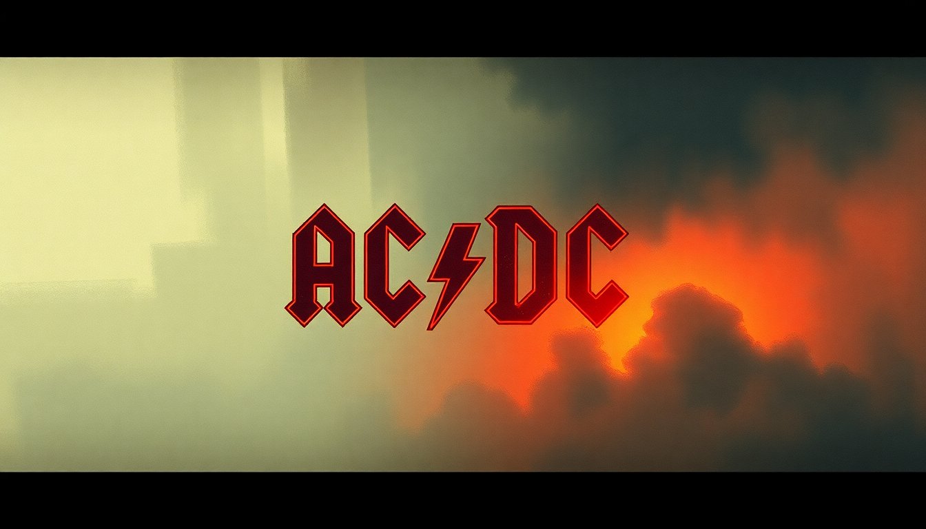 Fan-driven abstract illustration evoking the emotional arc of Decibel by AC/DC