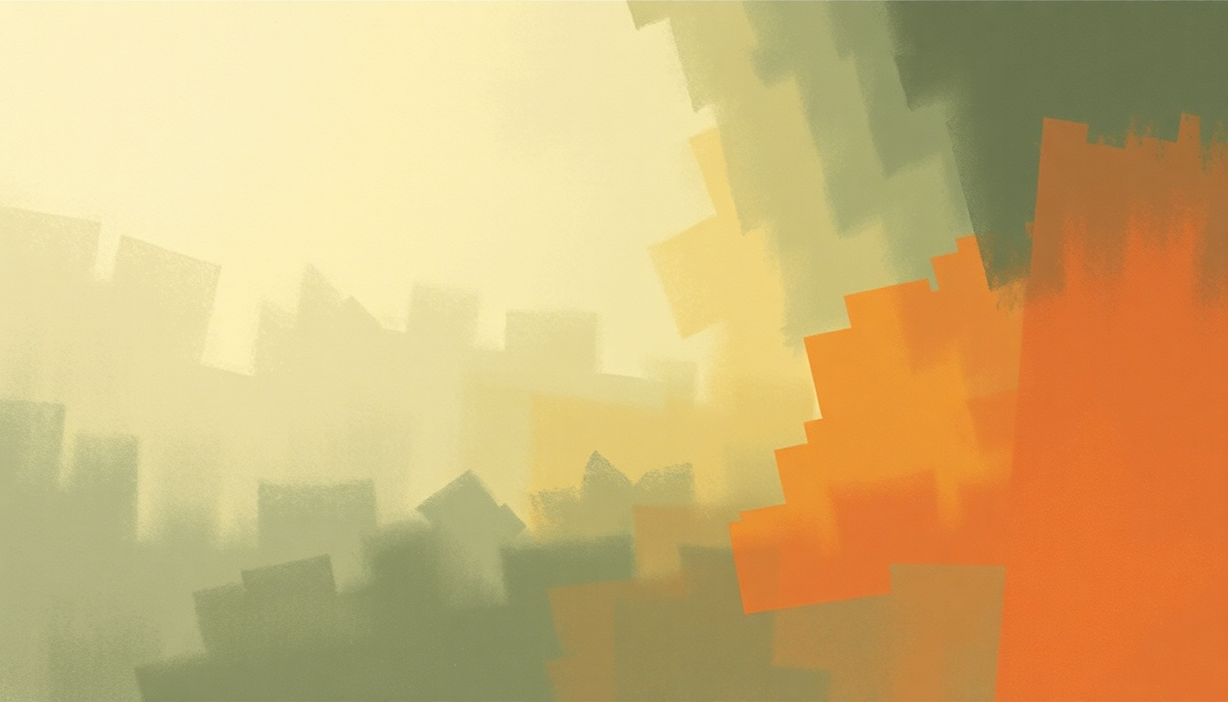 Fan-driven abstract illustration evoking the emotional arc of Democracy by Leonard Cohen