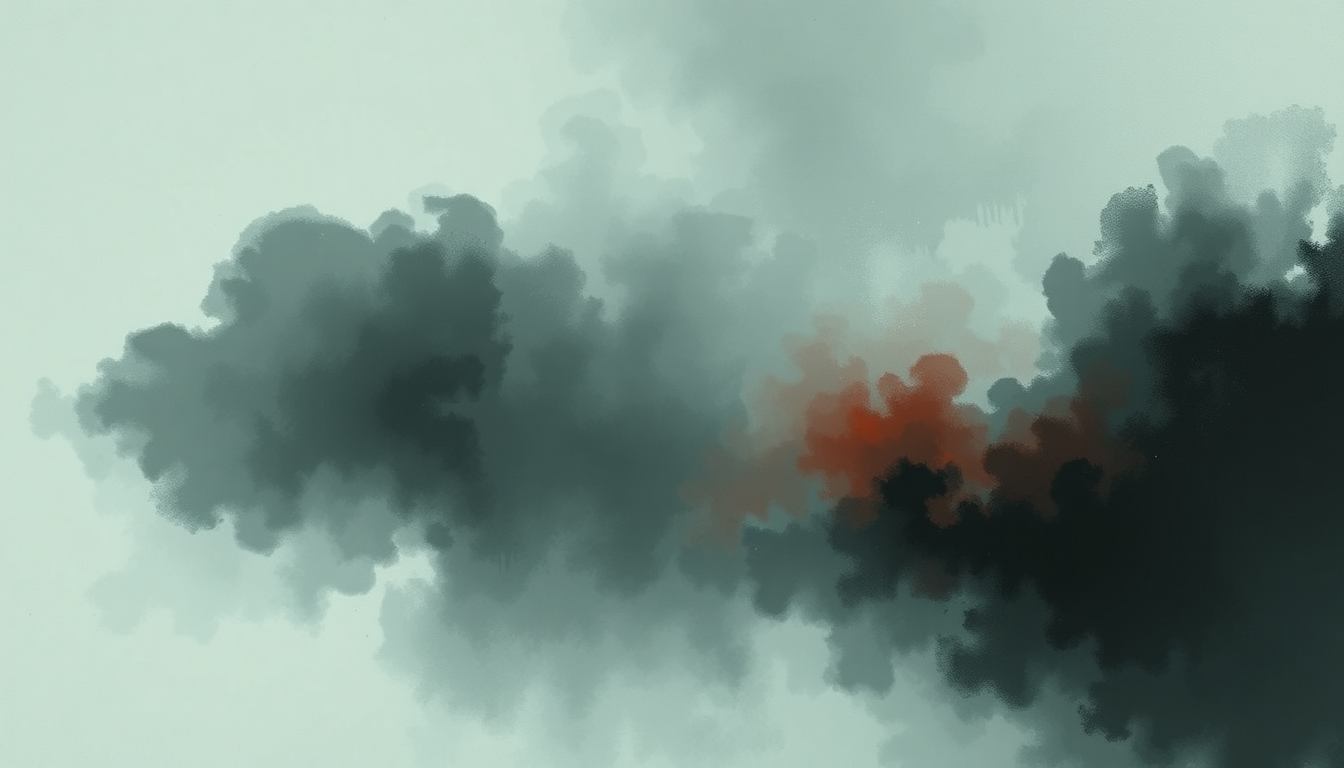 Fan-driven abstract illustration evoking the emotional arc of Desire Lines by Tim Hecker