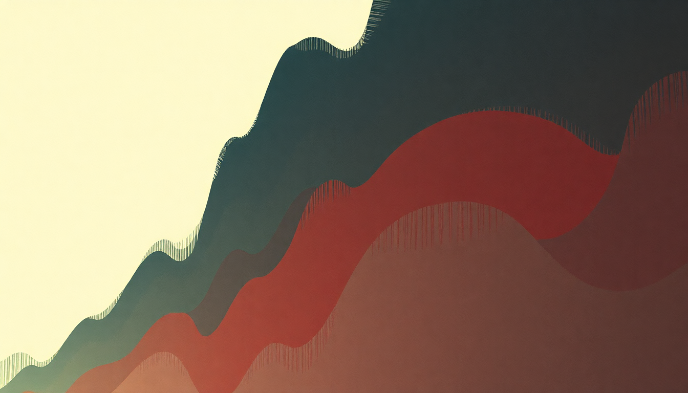 Fan-driven abstract illustration evoking the emotional arc of Destrokk by MGMT