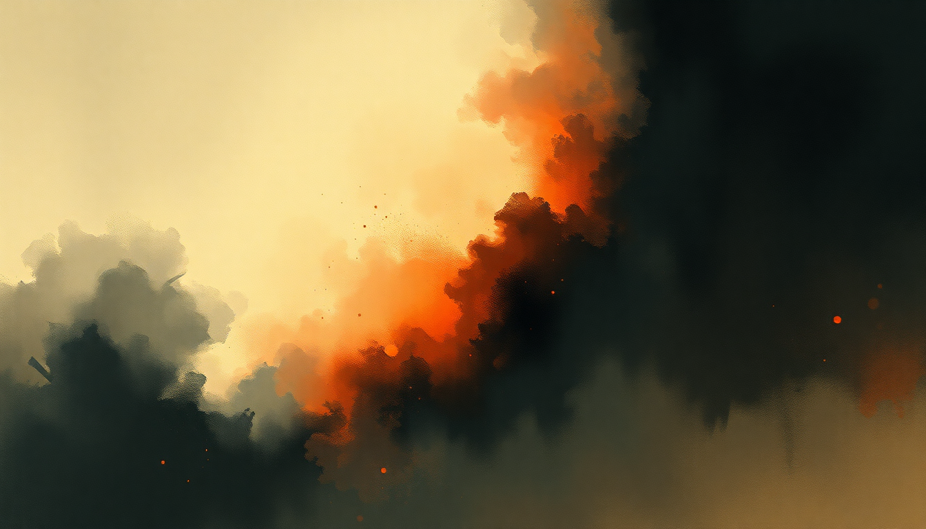 Fan-driven abstract illustration evoking the emotional arc of Dies irae by Giuseppe Verdi