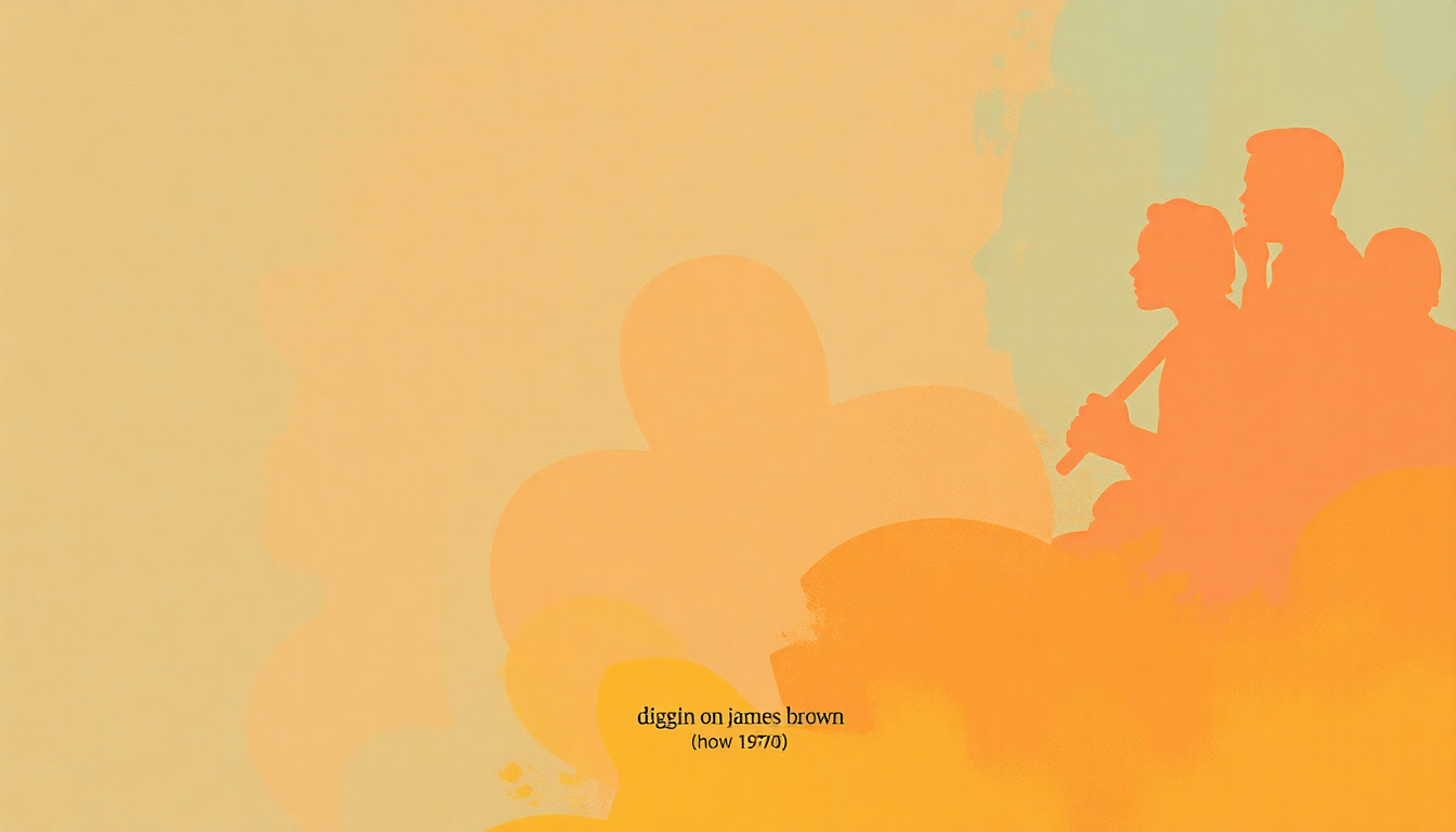 Fan-driven abstract illustration evoking the emotional arc of Diggin on James Brown by Tower of Power