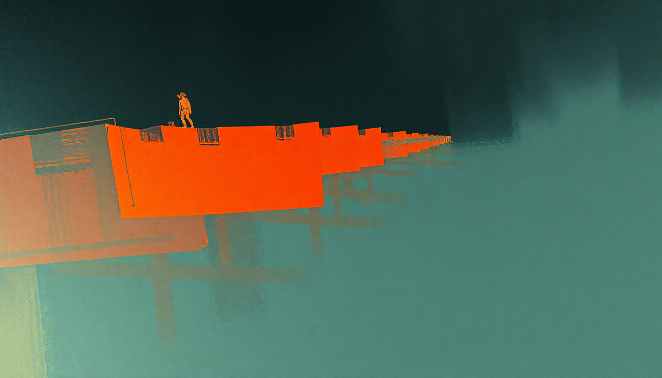 Fan-driven abstract illustration evoking the emotional arc of Discipline by Nine Inch Nails