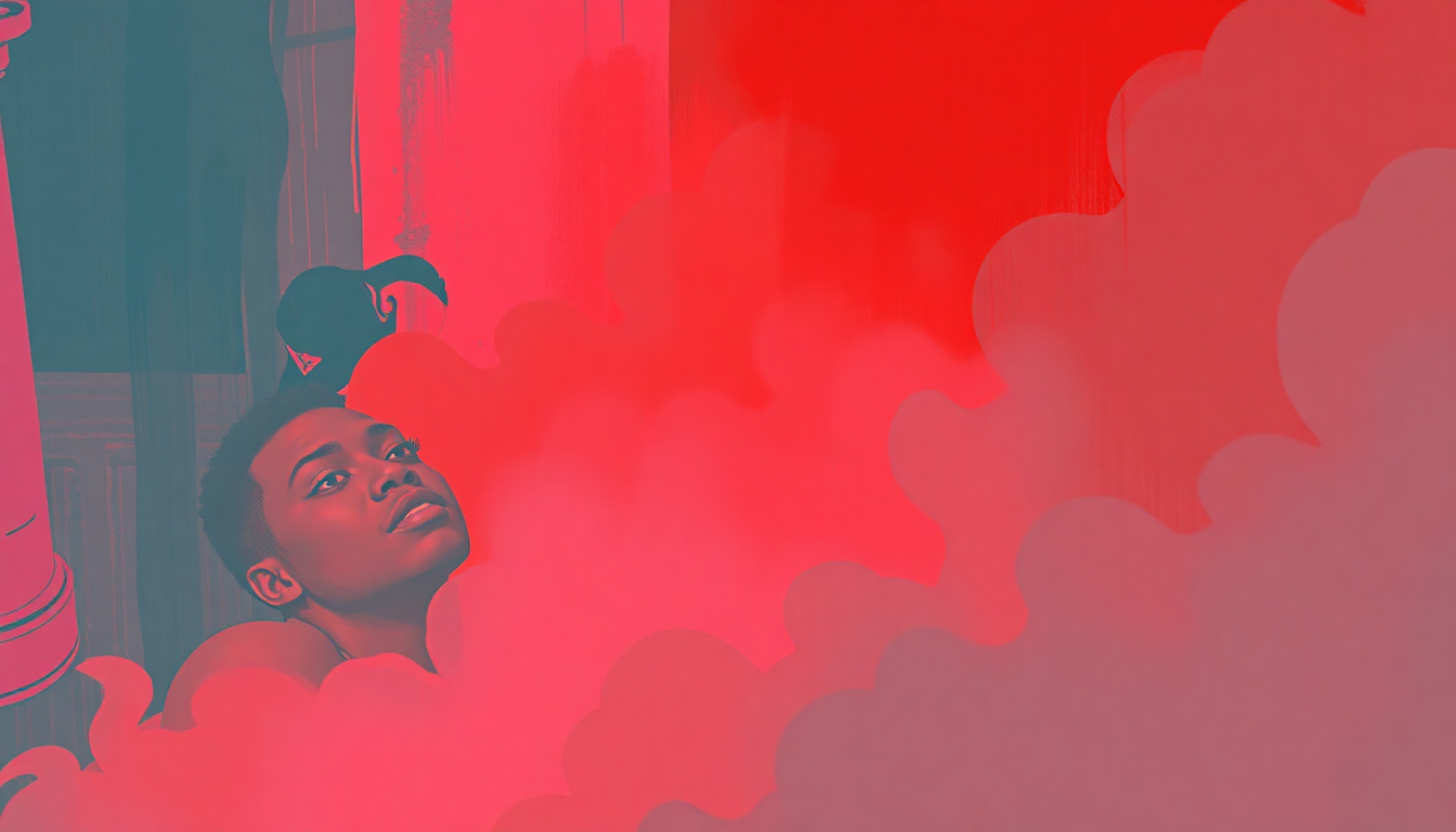 Fan-driven abstract illustration evoking the emotional arc of Disco Inferno by 50 Cent