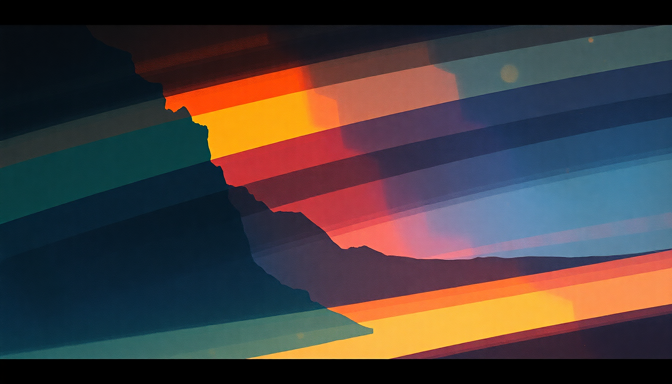 Fan-driven abstract illustration evoking the emotional arc of Disco Lies by Moby