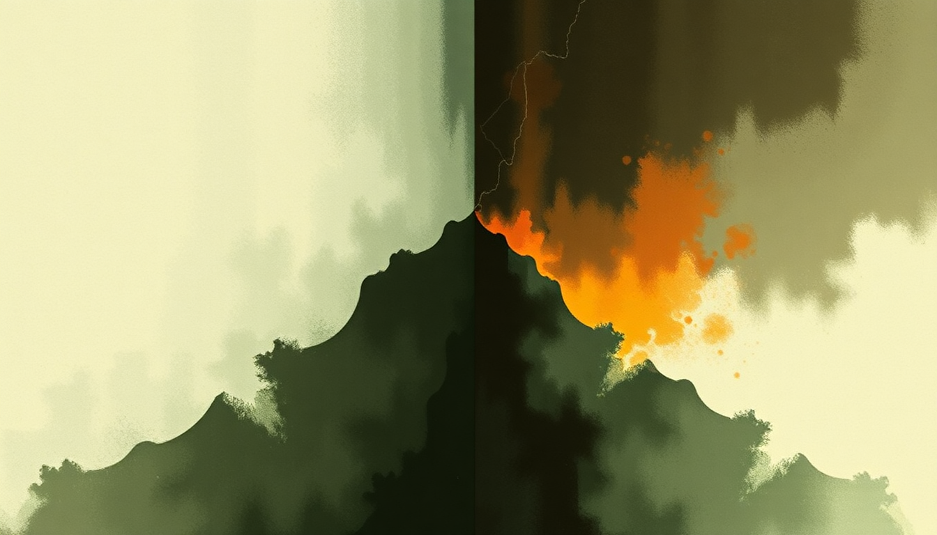 Fan-driven abstract illustration evoking the emotional arc of Dividing by Zero by The Offspring