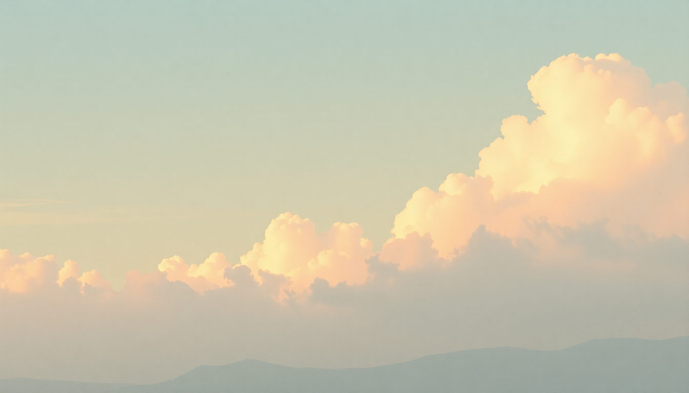 Fan-driven abstract illustration evoking the emotional arc of Dopamine Clouds by Stars of the Lid