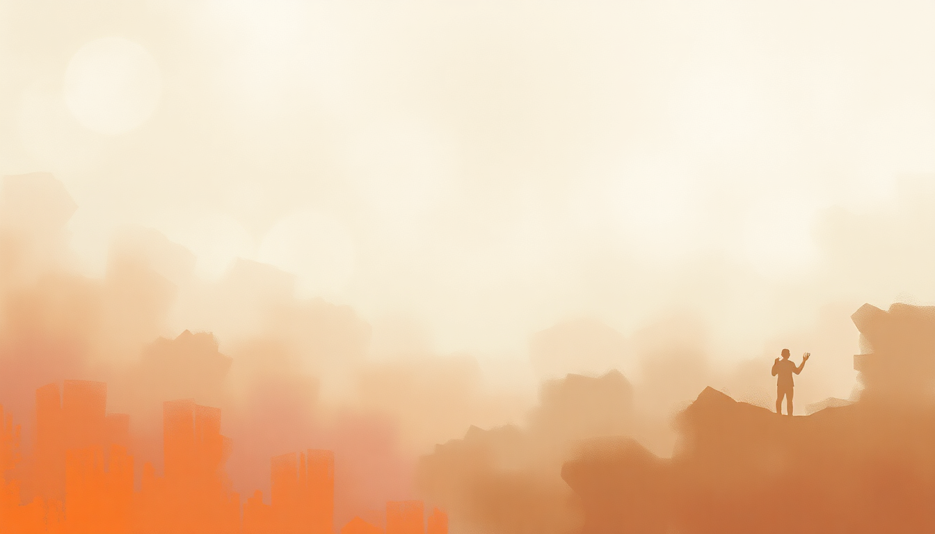 Fan-driven abstract illustration evoking the emotional arc of Dougou Delenke by Amadou and Mariam