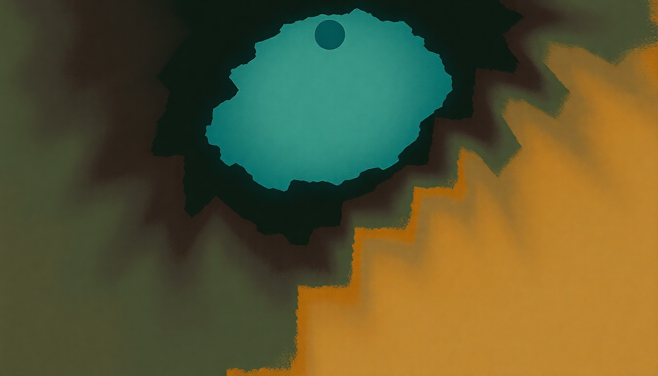 Fan-driven abstract illustration evoking the emotional arc of Down in a Hole by Alice in Chains