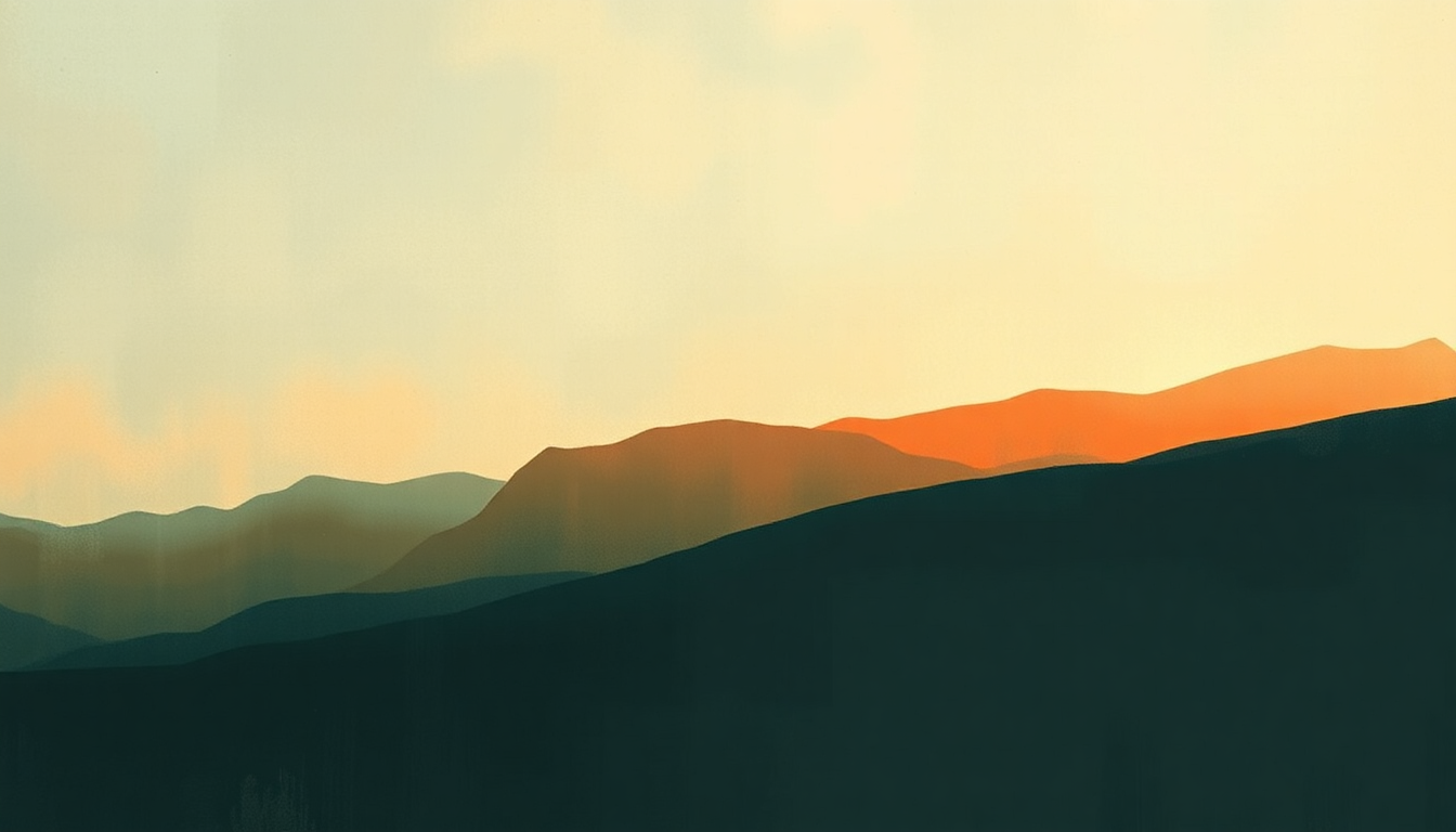 Fan-driven abstract illustration evoking the emotional arc of Down by St. Vincent