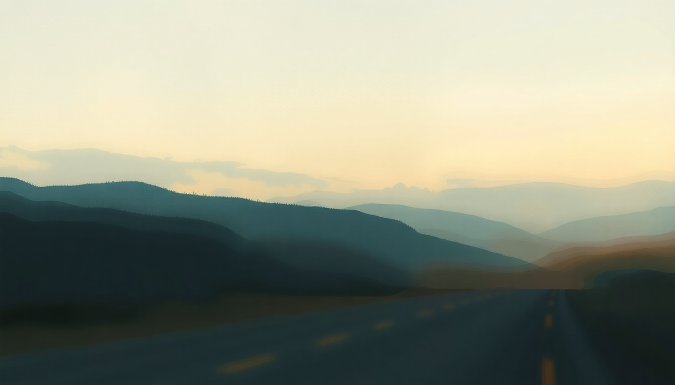 Fan-driven abstract illustration evoking the emotional arc of Drive by R.E.M.