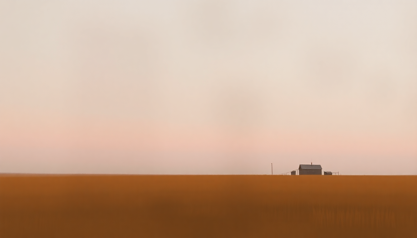 Fan-driven abstract illustration evoking the emotional arc of Dry Land Farm by Butch Hancock