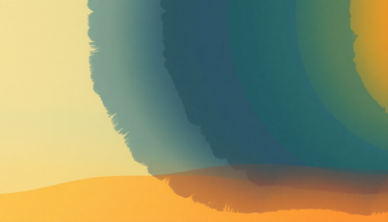 Fan-driven abstract illustration evoking the emotional arc of E-Pro by Beck