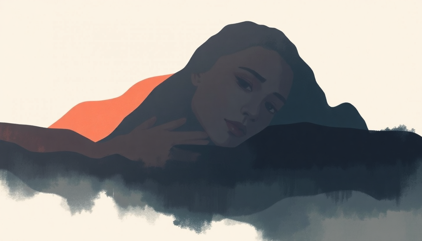 Fan-driven abstract illustration evoking the emotional arc of Eight by IU