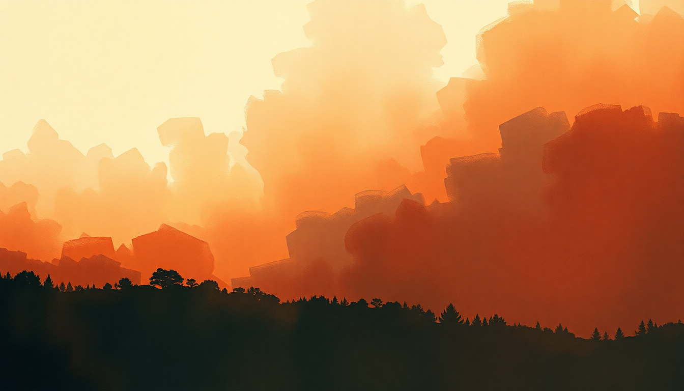 Fan-driven abstract illustration evoking the emotional arc of Ein deutsches Requiem nach Worten der Heiligen Schrift, Op. 45 by Johannes Brahms