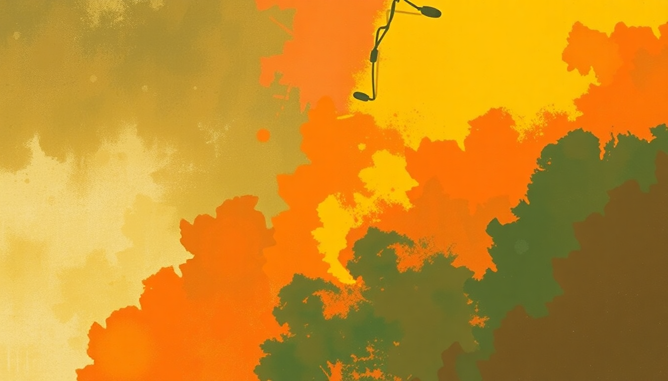 Fan-driven abstract illustration evoking the emotional arc of El Mambo by Tito Puente